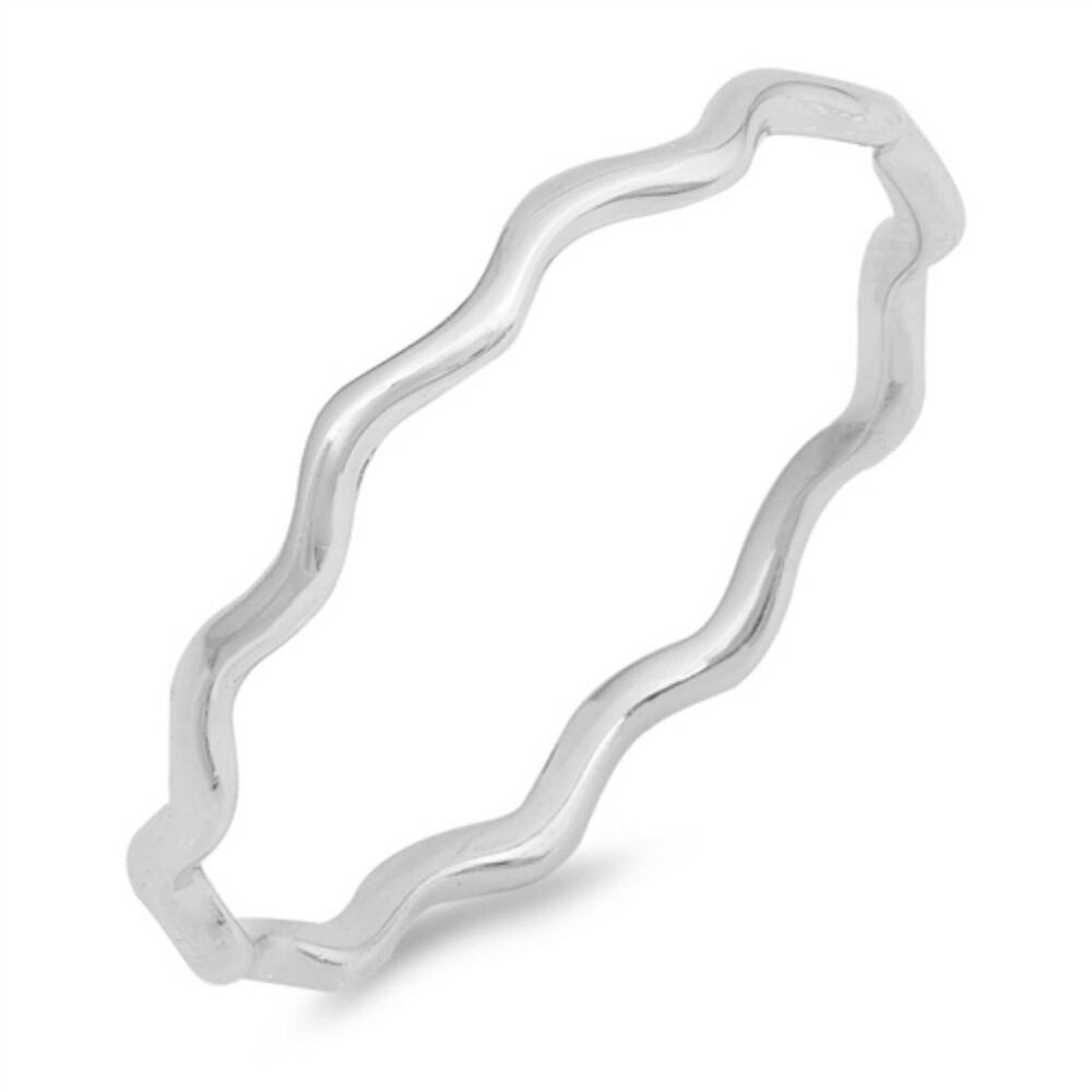 Sterling Silver Swirl Wave Toe Ring | .925 Minimalist Stacking Band